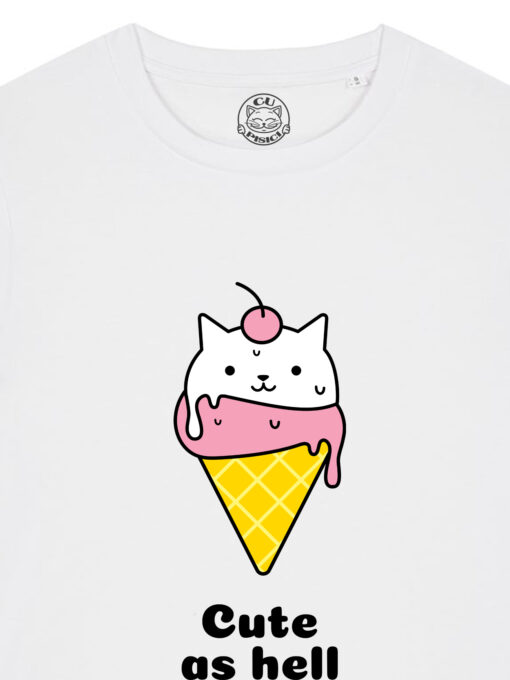 Tricou bumbac organic-Ice cream Cat, Femei