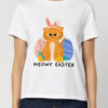 Tricou bumbac organic-Meowy Easter, Femei