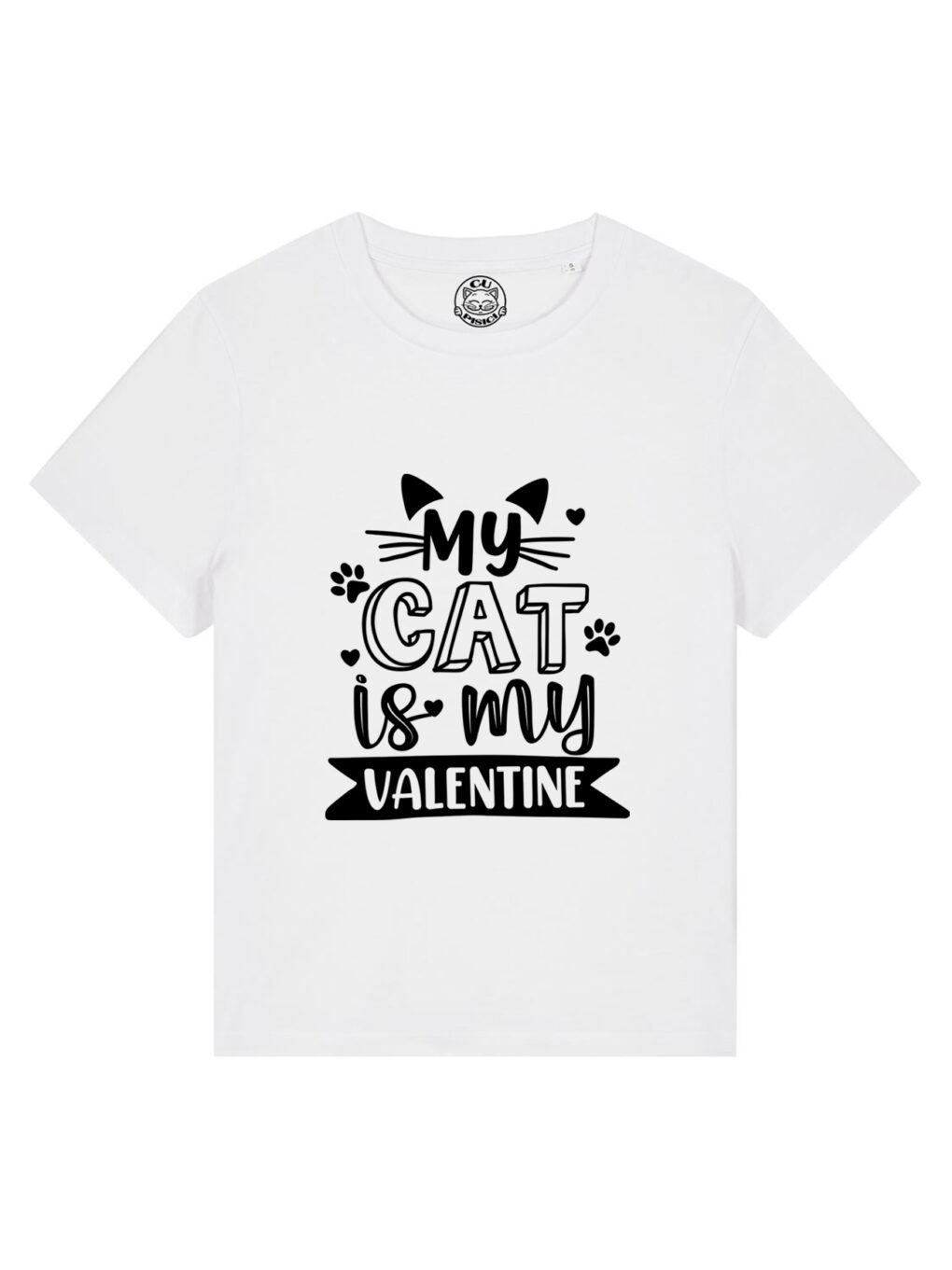 Tricou bumbac organic-My Cat is My Valentine, Femei