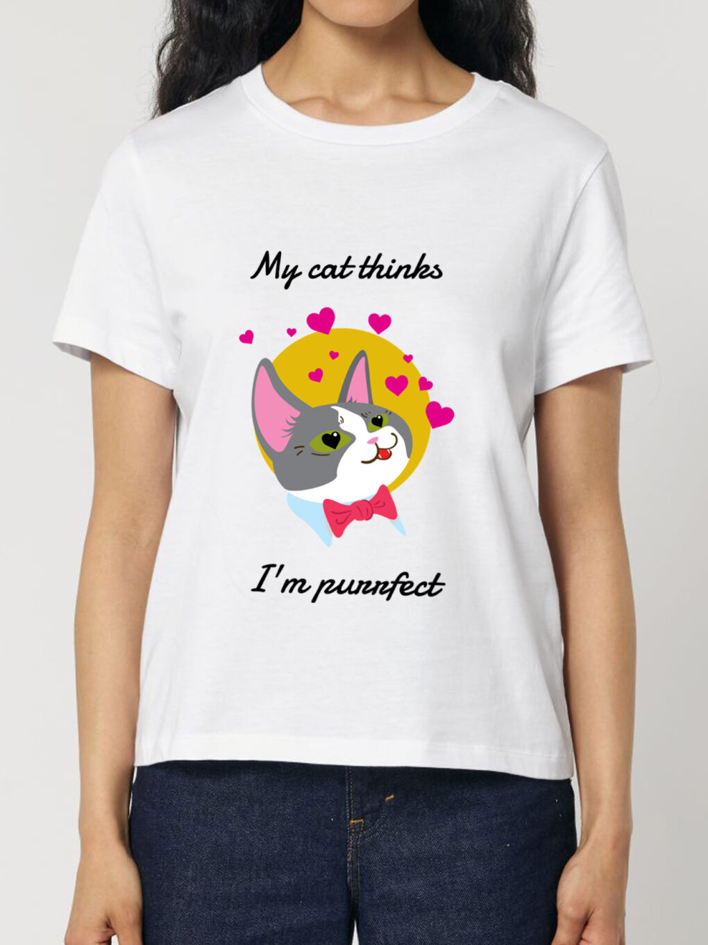 Tricou bumbac organic-My Cat Thinks I'm Purrfect, Femei