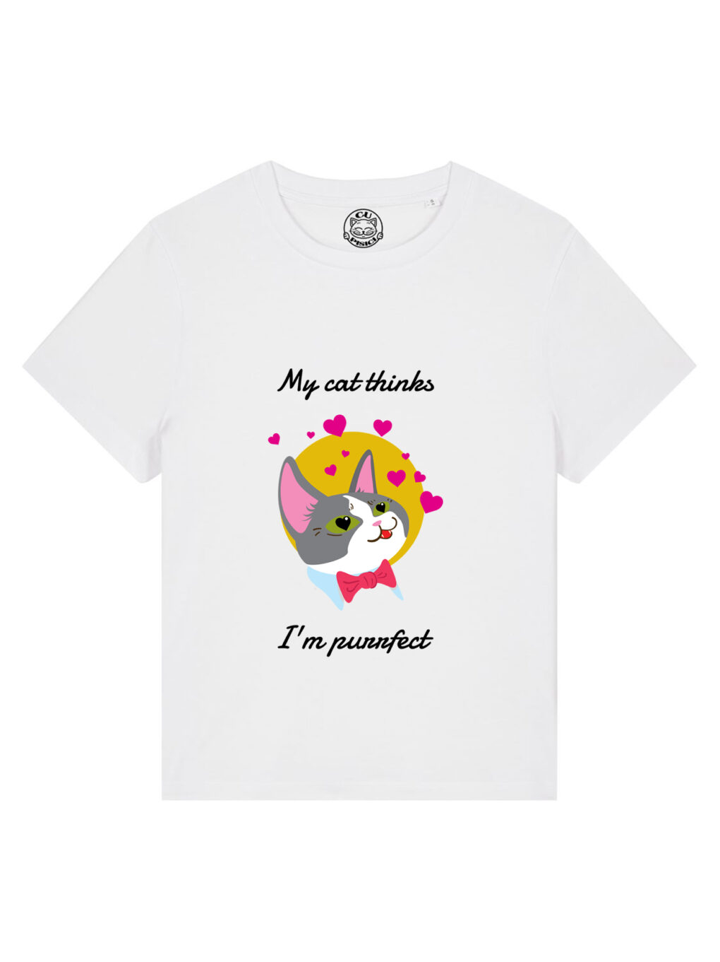 Tricou bumbac organic-My Cat Thinks I'm Purrfect, Femei