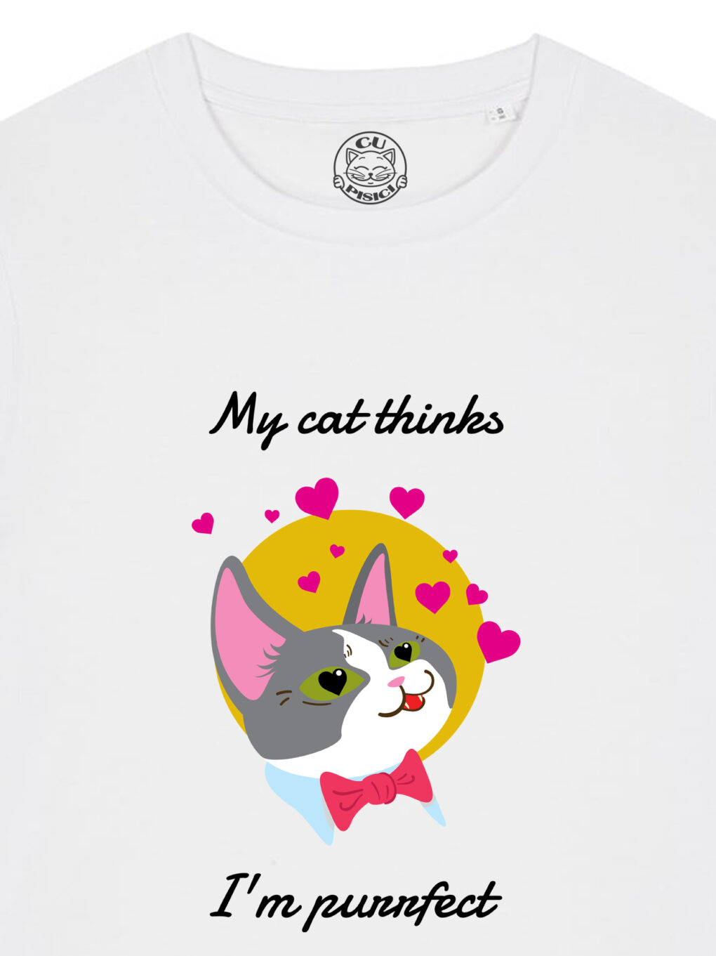 Tricou bumbac organic-My Cat Thinks I'm Purrfect, Femei