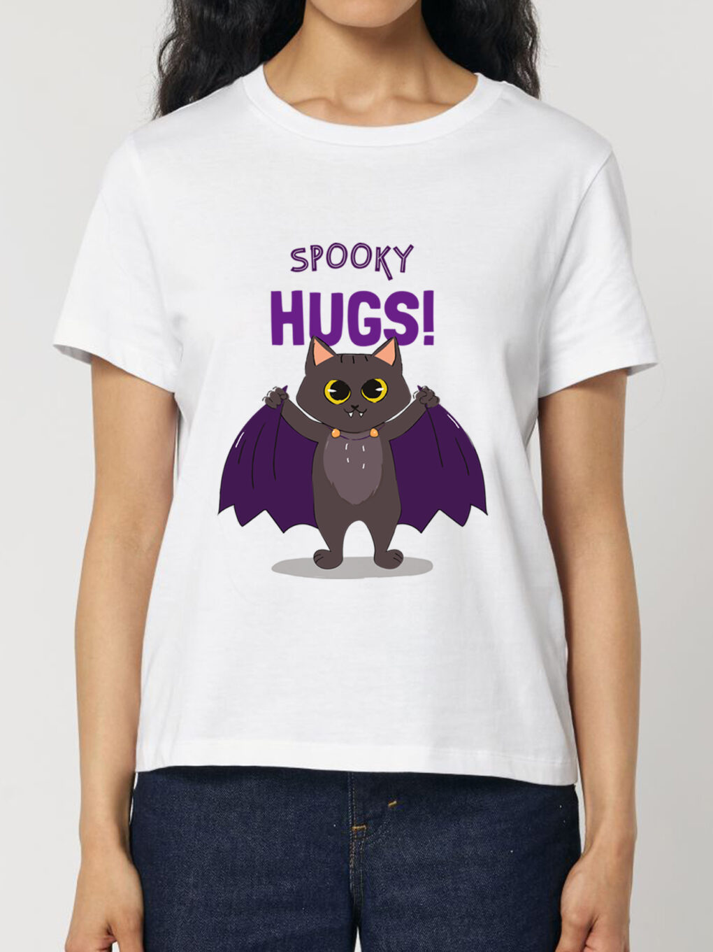 Tricou bumbac organic-Spooky Hugs, Femei