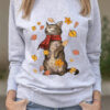 Bluza printata-Autumn Cat, Femei