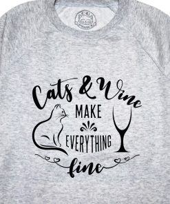 Bluza printata-Cats and Wine, Femei