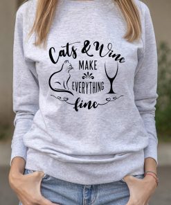Bluza printata-Cats and Wine, Femei
