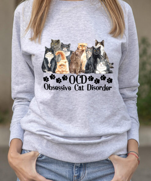 Bluza printata-Obsessive Cat Disorder, Femei