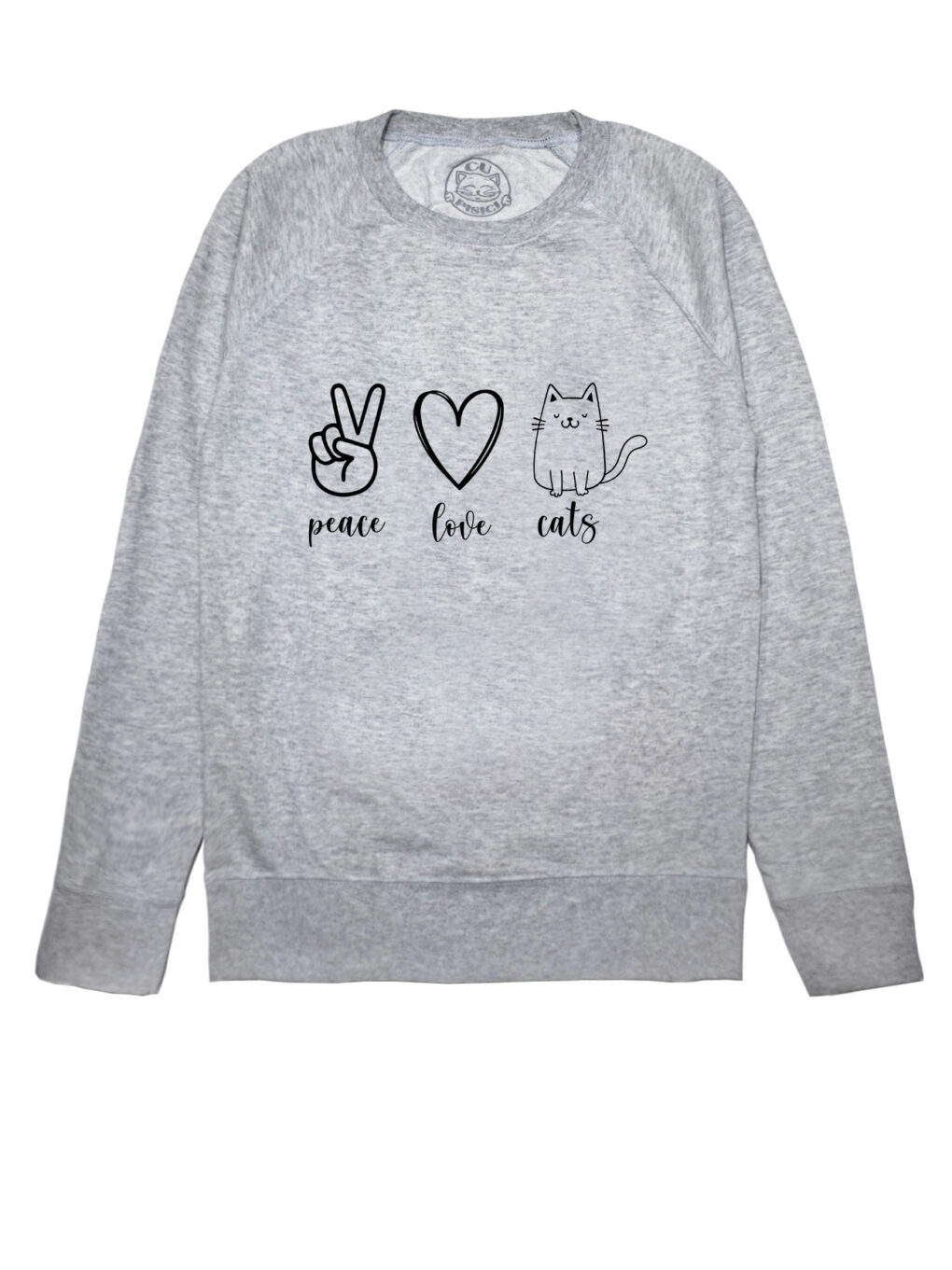 Bluza printata-Peace, Love, Cats-Femei