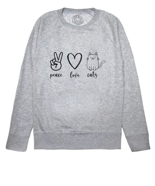 Bluza printata-Peace, Love, Cats-Femei