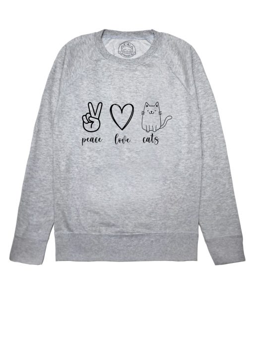 Bluza printata-Peace, Love, Cats-Femei