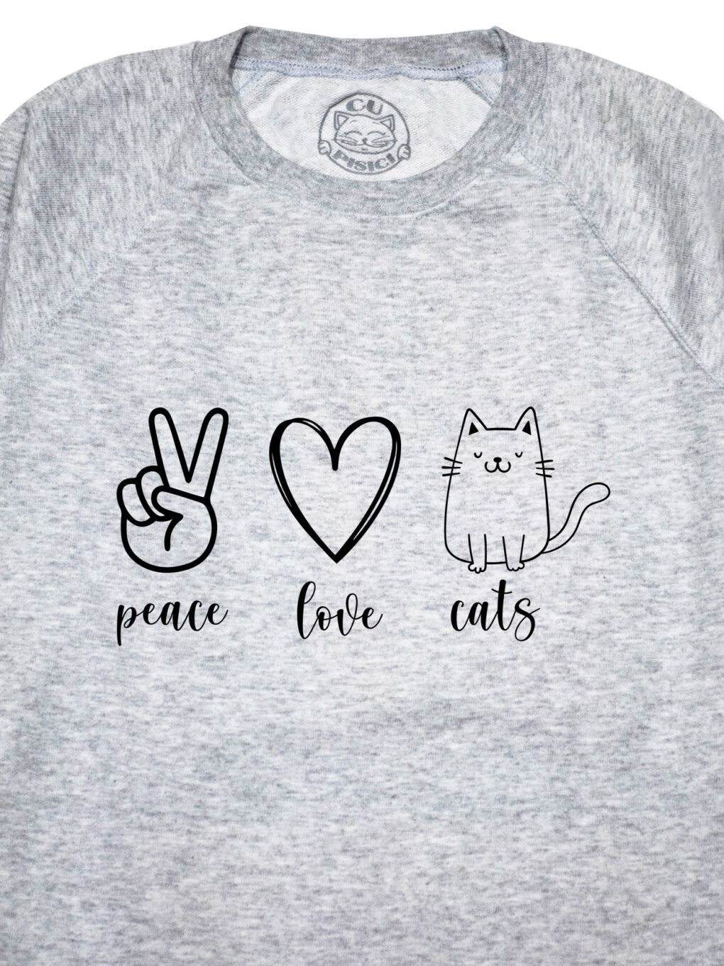 Bluza printata-Peace, Love, Cats-Femei