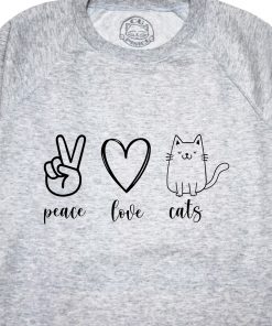 Bluza printata-Peace, Love, Cats-Femei