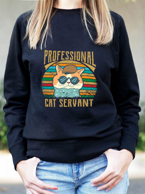 Bluza printata-Professional Cat Servant, Femei