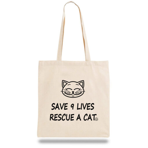 Geanta din bumbac-Save 9 Lives, Rescue a Cat