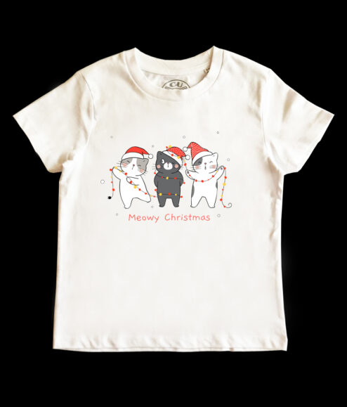 Tricou bumbac-Christmas Cats, Copii