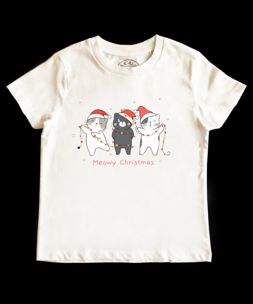 Tricou bumbac-Christmas Cats, Copii