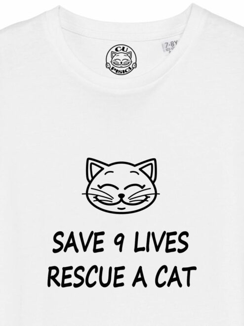 Tricou din bumbac organic Premium-Adopta o Pisica