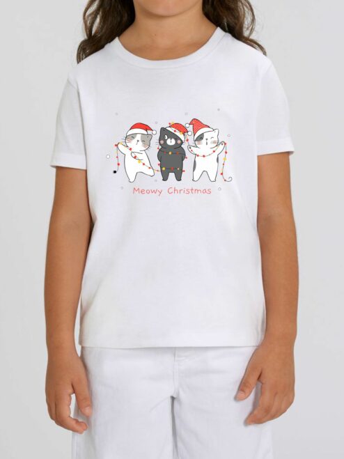 Tricou din bumbac organic Premium-Christmas Cats