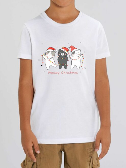 Tricou din bumbac organic Premium-Christmas Cats