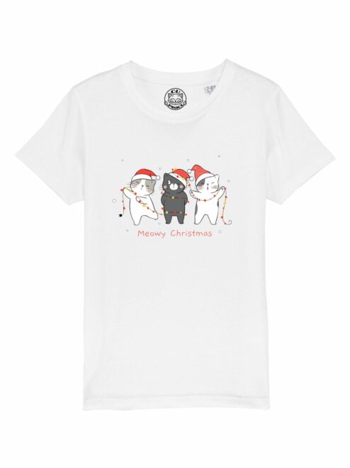 Tricou din bumbac organic Premium-Christmas Cats