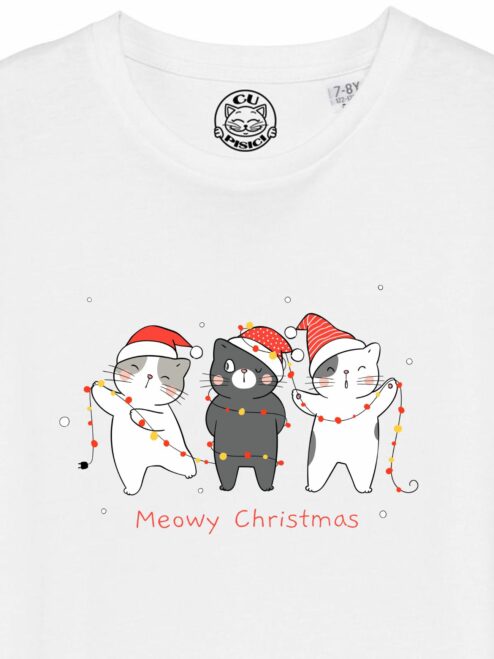 Tricou din bumbac organic Premium-Christmas Cats