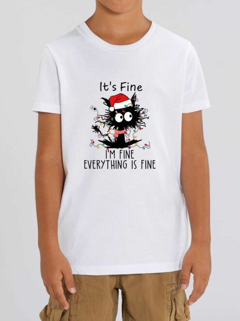Tricou din bumbac organic Premium-I'm Fine for Christmas