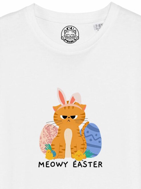 Tricou din bumbac organic Premium-Meowy Easter