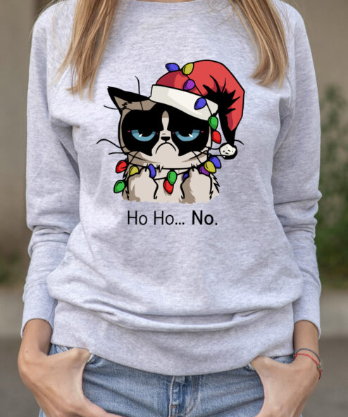 Bluza printata-Christmas Grumpy Cat, Femei