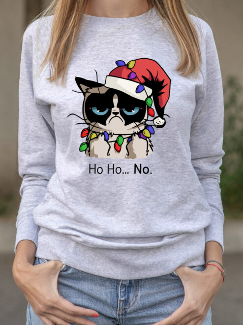 Bluza printata-Christmas Grumpy Cat, Femei