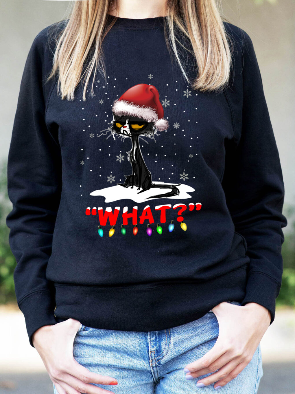 Bluza printata-Grinch Cat, Femei