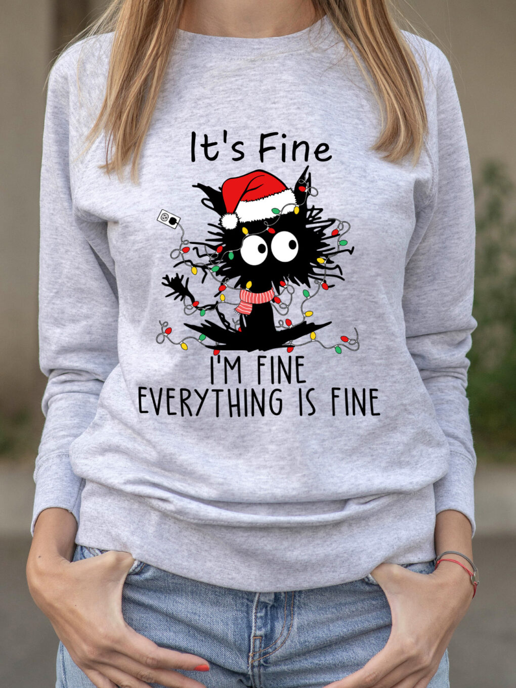 Bluza printata-I’m Fine for Christmas, Femei