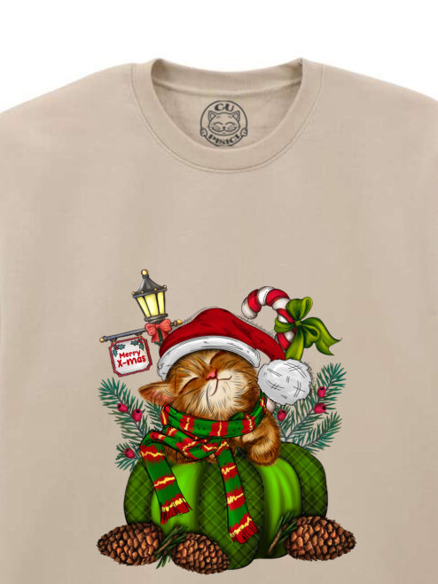 Bluza printata-Sweet Christmas Cat, Unisex
