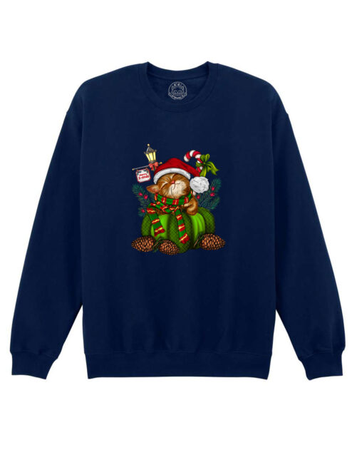 Bluza printata-Sweet Christmas Cat, Unisex