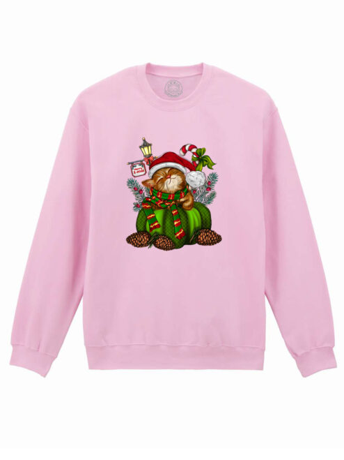 Bluza printata-Sweet Christmas Cat, Unisex