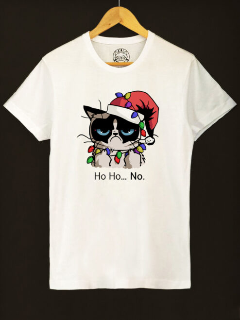 Tricou bumbac organic-Christmas Grumpy Cat, Barbati