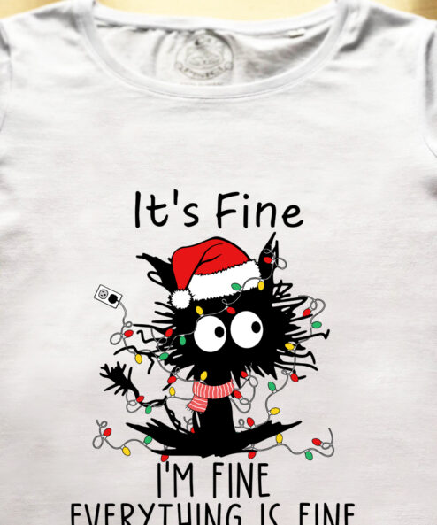 Tricou bumbac organic-I’m Fine for Christmas