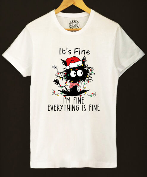 Tricou bumbac organic-I’m Fine for Christmas, Barbati