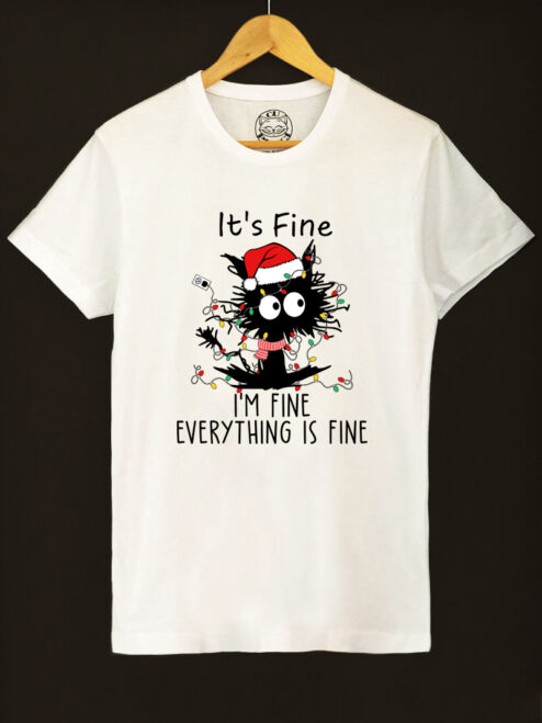 Tricou bumbac organic-I’m Fine for Christmas, Barbati