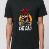 Tricou bumbac organic-Proud Cat Dad, Barbati