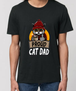 Tricou bumbac organic-Proud Cat Dad, Barbati