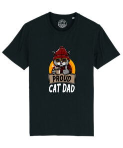 Tricou bumbac organic-Proud Cat Dad, Barbati