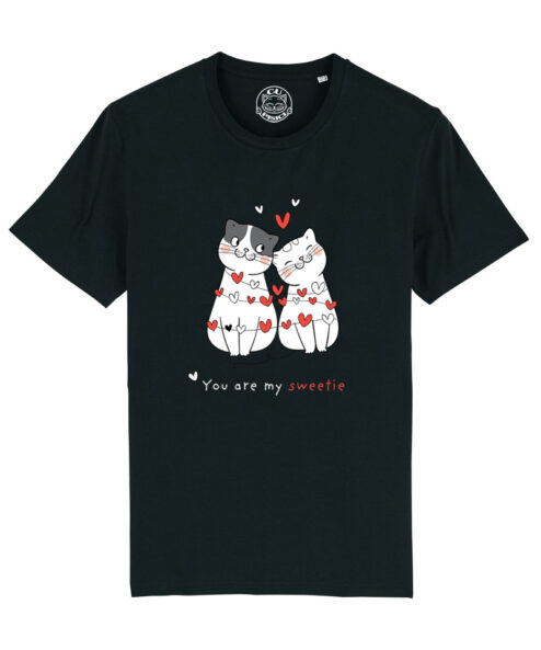 Tricou bumbac organic-You Are My Sweetie, Barbati-Negru