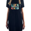 Rochie bumbac organic-Life is Better With Cats