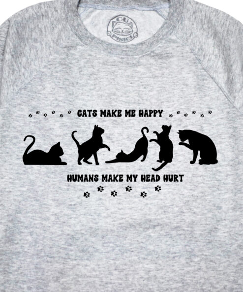 Bluza printata-Cats Make Me Happy