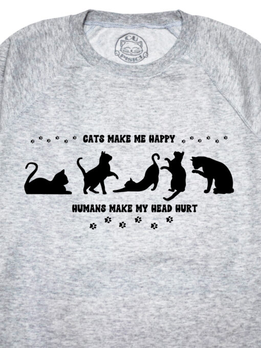Bluza printata-Cats Make Me Happy