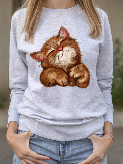 Bluza printata-Super Cute Cat