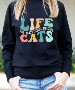 Bluza printata-Life is Better With Cats, Femei