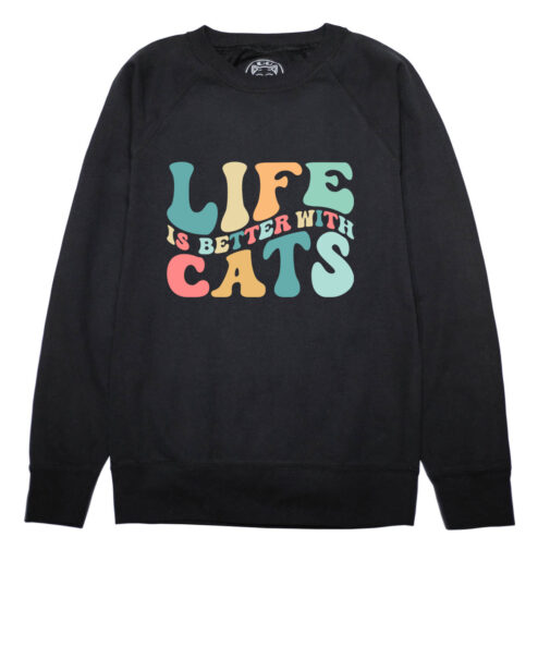 Bluza printata-Life is Better With Cats, Femei