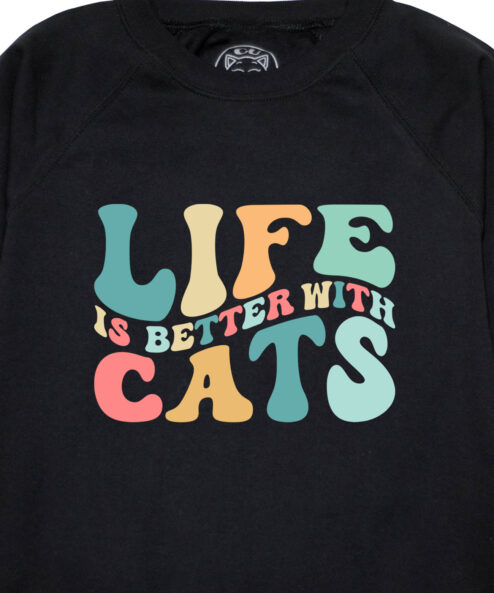 Bluza printata-Life is Better With Cats, Femei