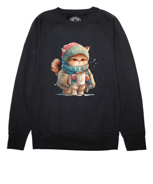 Bluza printata-Winter Cat